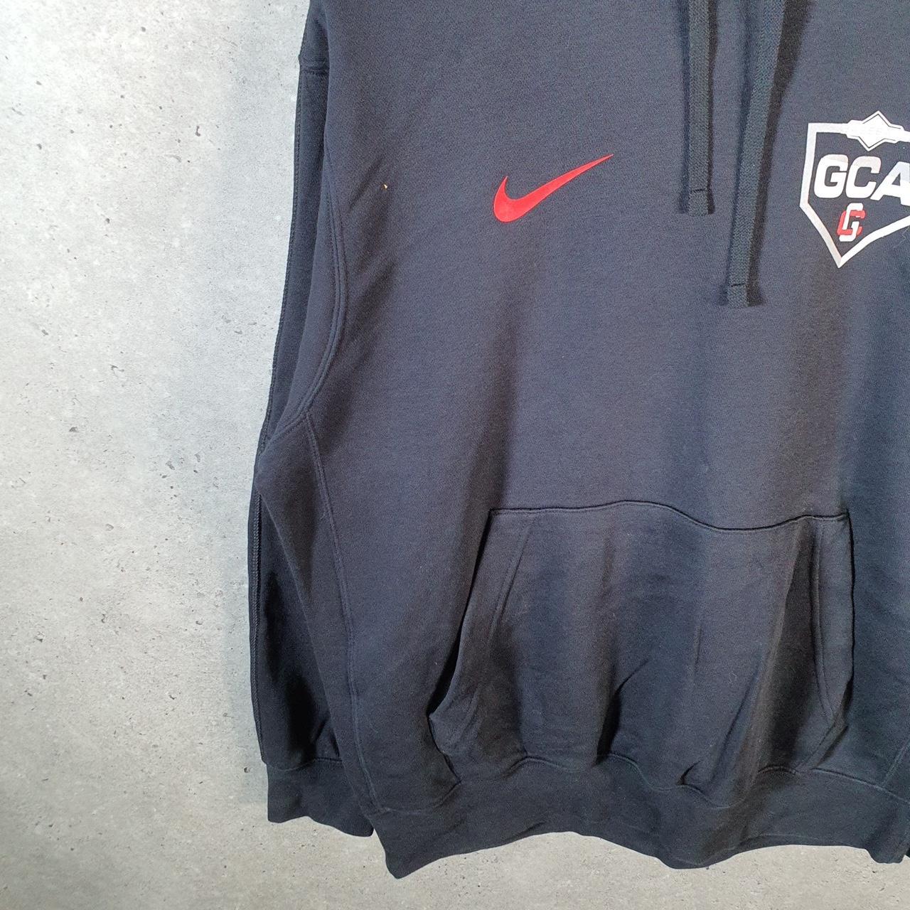 Vintage Nike Baseball GCA Hoodie Mens Medium Black Swoosh Y2K Pullover Logo