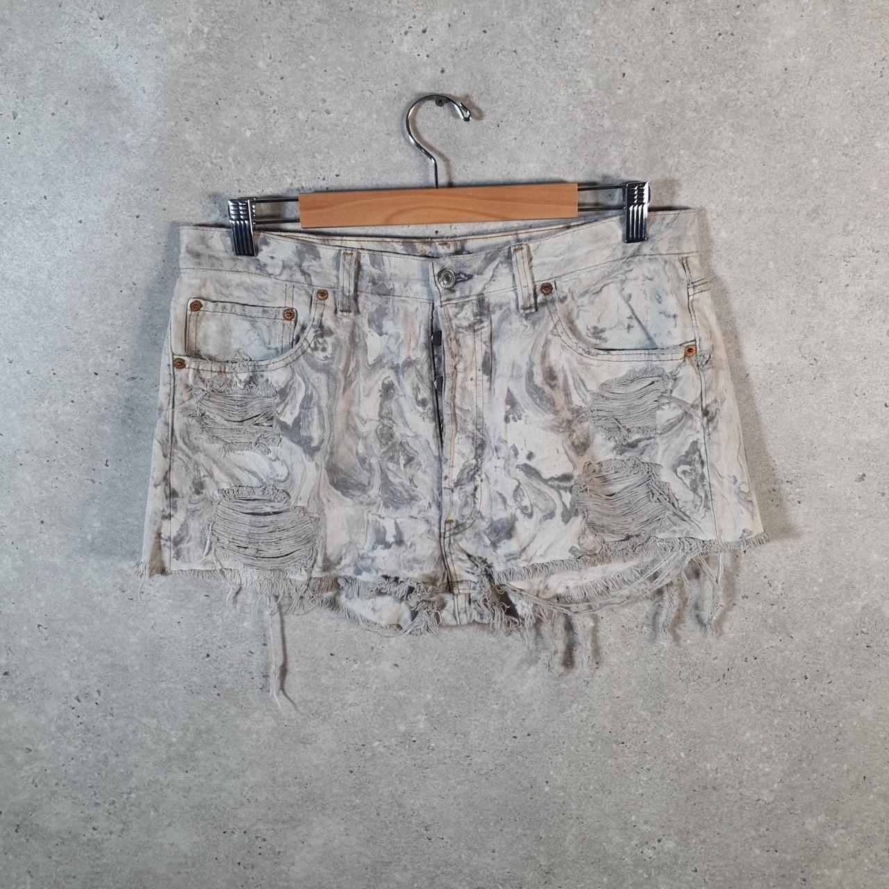 Vintage Levi’s Dyed Cut Off Shorts Jorts Cargo Womens W34 Grey Relaxed Denim