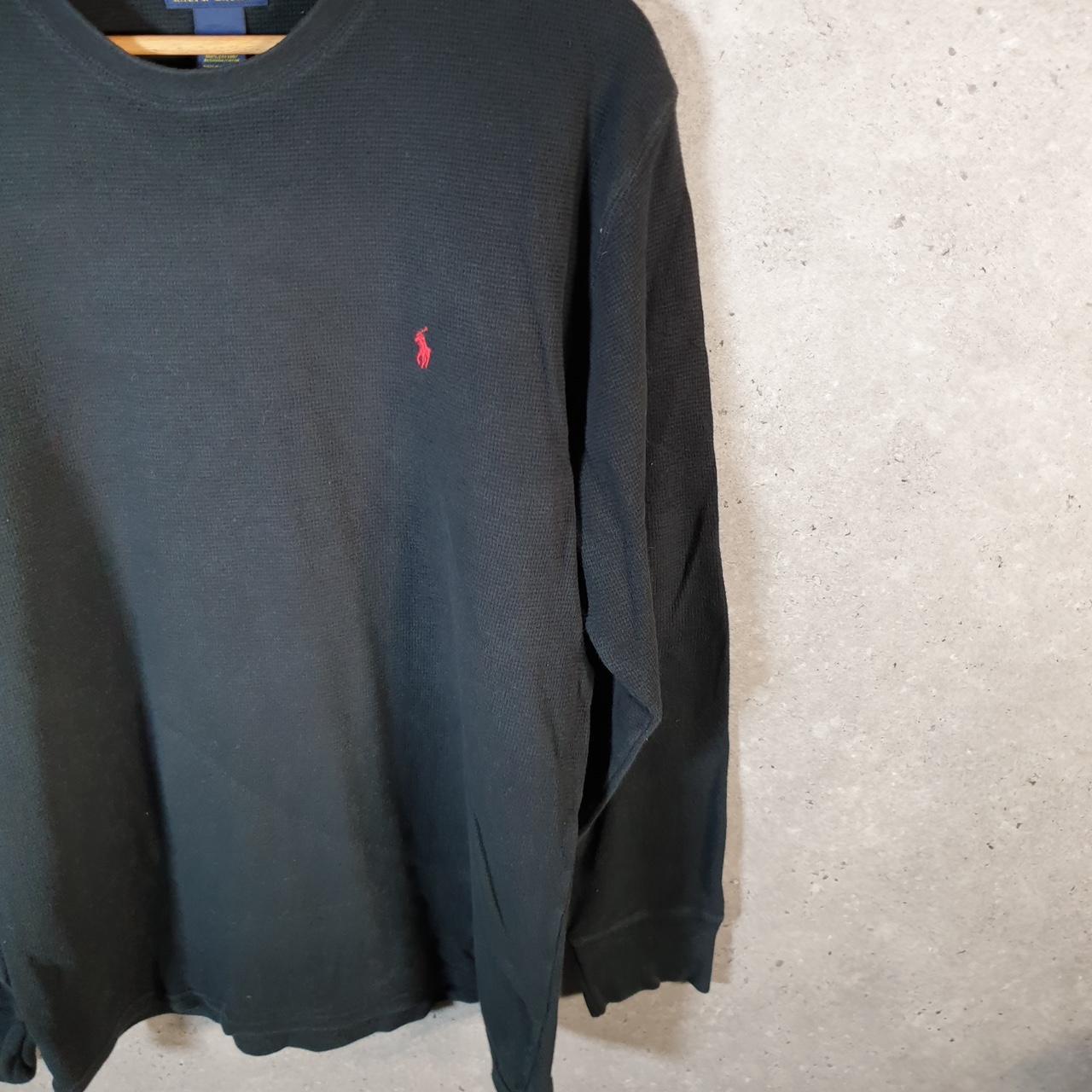 Vintage Ralph Lauren Polo Knit Sweatshirt Men’s Large Black Cotton Pullover Pony