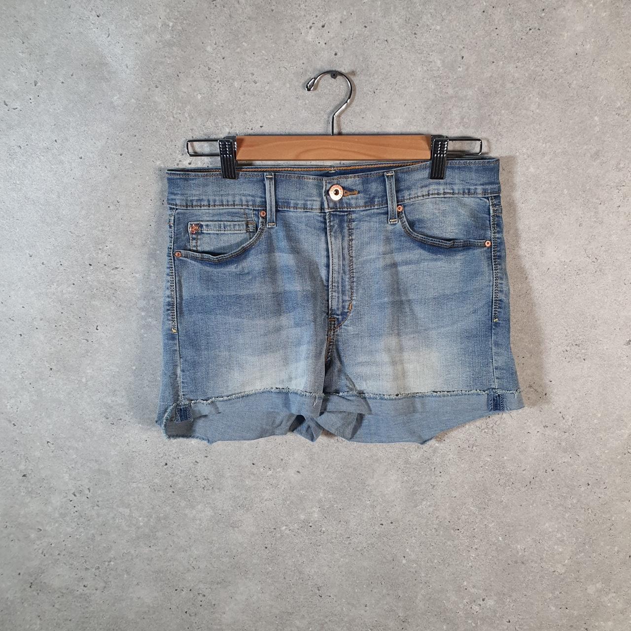 Vintage Levi’s Cut Off Baggy Shorts Jorts Cargo Womens W32 Blue Relaxed Denim