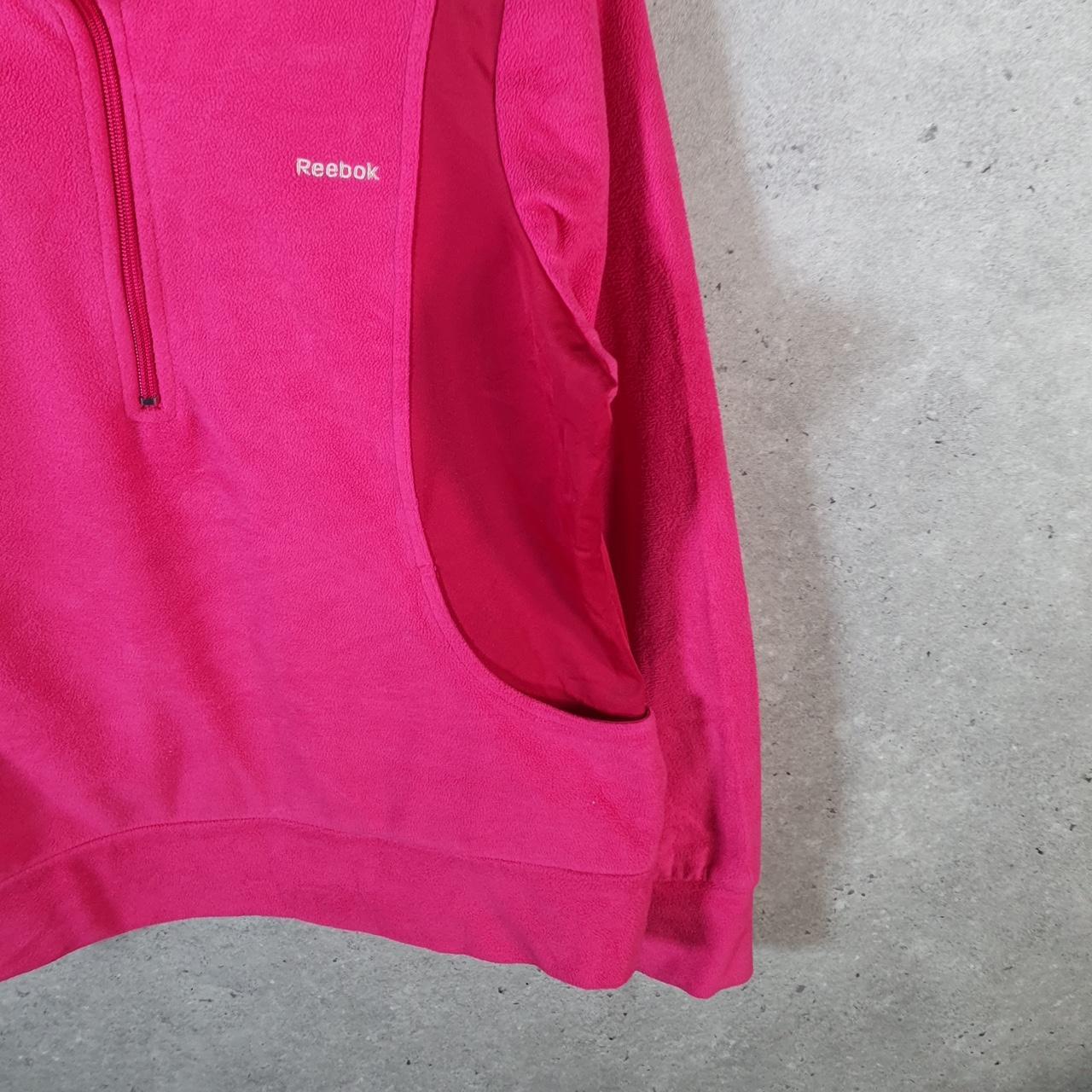 Vintage Reebok 1/4 Zip Fleece Sweatshirt  Womens Large Pink Full Zip Logo