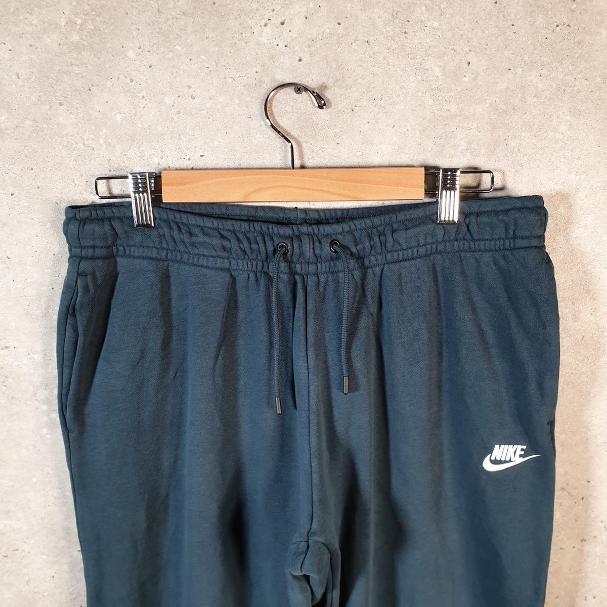 Vintage Nike Club Sweatpant Joggers Mens Large Navy Blue Swoosh Sports Tracksuit - Big Fish Vintage