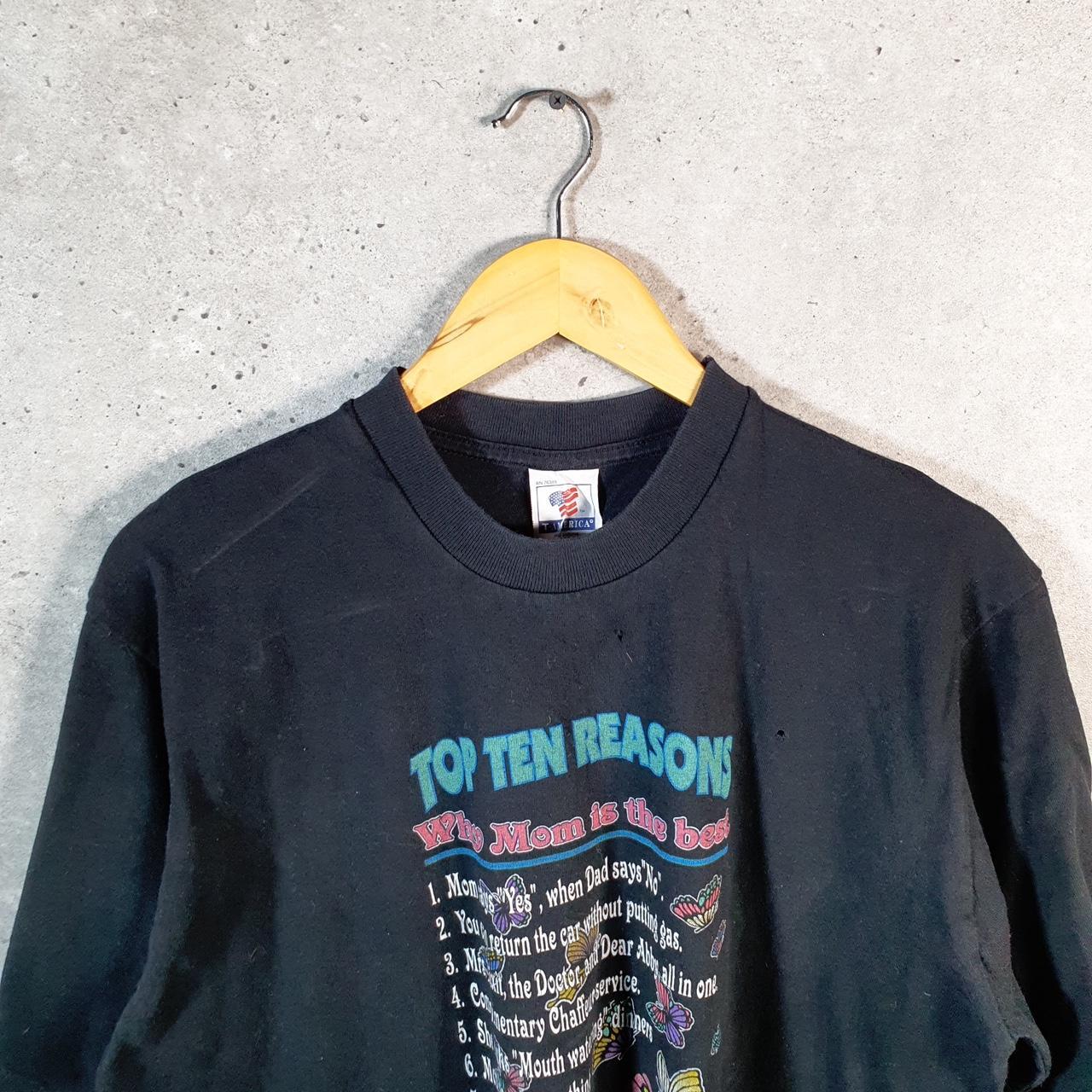 Vintage 10 Reasons Why Moms are the Best 90s USA Single Stitch T Shirt Men’s Medium Black