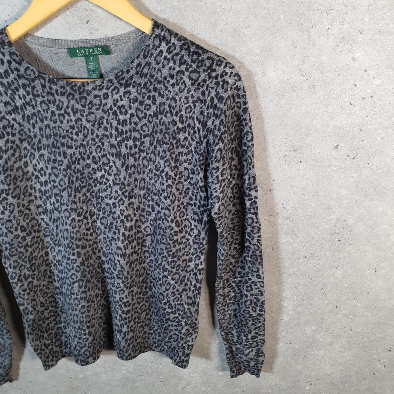 Vintage Ralph Lauren Polo Knit Sweater Womens Small Grey Cotton Pullover