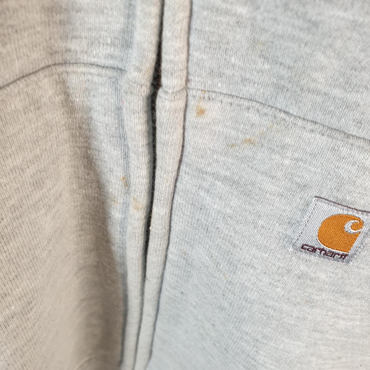 Vintage Carhartt Hoodie Womens Medium Grey Full Zip Blank Sweatshirt USA Relaxed Fit