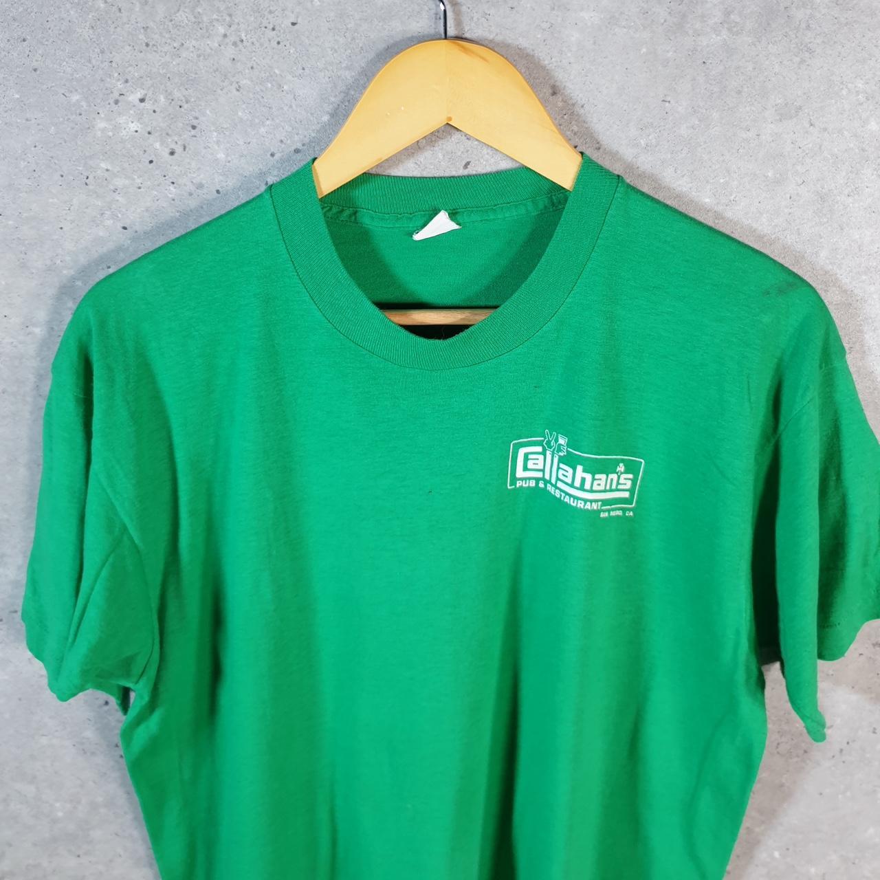 Vintage Callahans Pub San Diego California Graphic USA 90s Single Stitch T Shirt Men’s Medium Green C8803