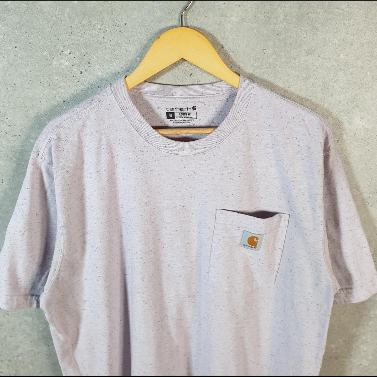 Vintage Carhartt Pocket T Shirt Men’s Medium Pink Workwear Chore Utility Loose Fit C9183
