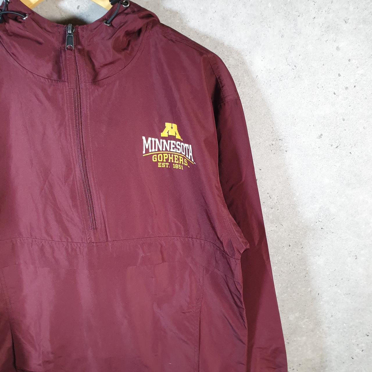 Vintage Champion Windbreaker Track Jacket Mens Small Burgundy Logo 1/4 Zip Minnesota