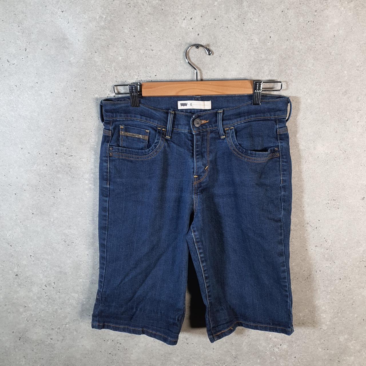 Vintage Levi’s Cut Off Baggy Shorts Jorts Cargo Womens W28 Blue Relaxed Denim