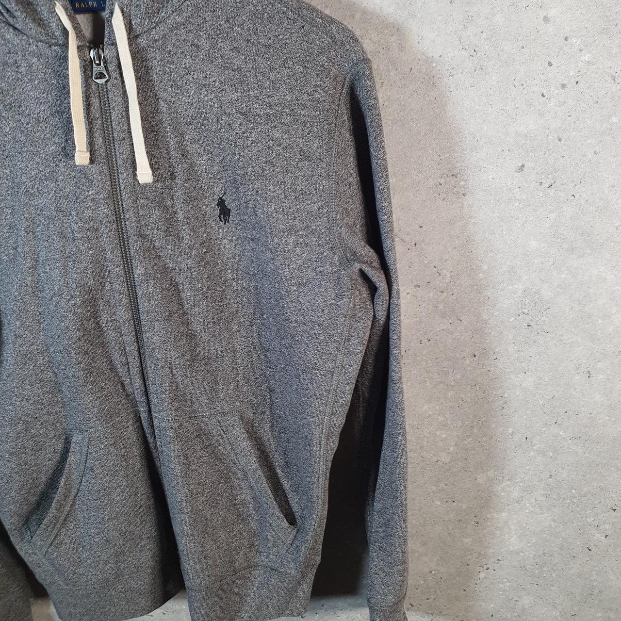 Vintage Ralph Lauren Polo Heavyweight Hoodie Men’s Small Grey Cotton Full Zip Pony