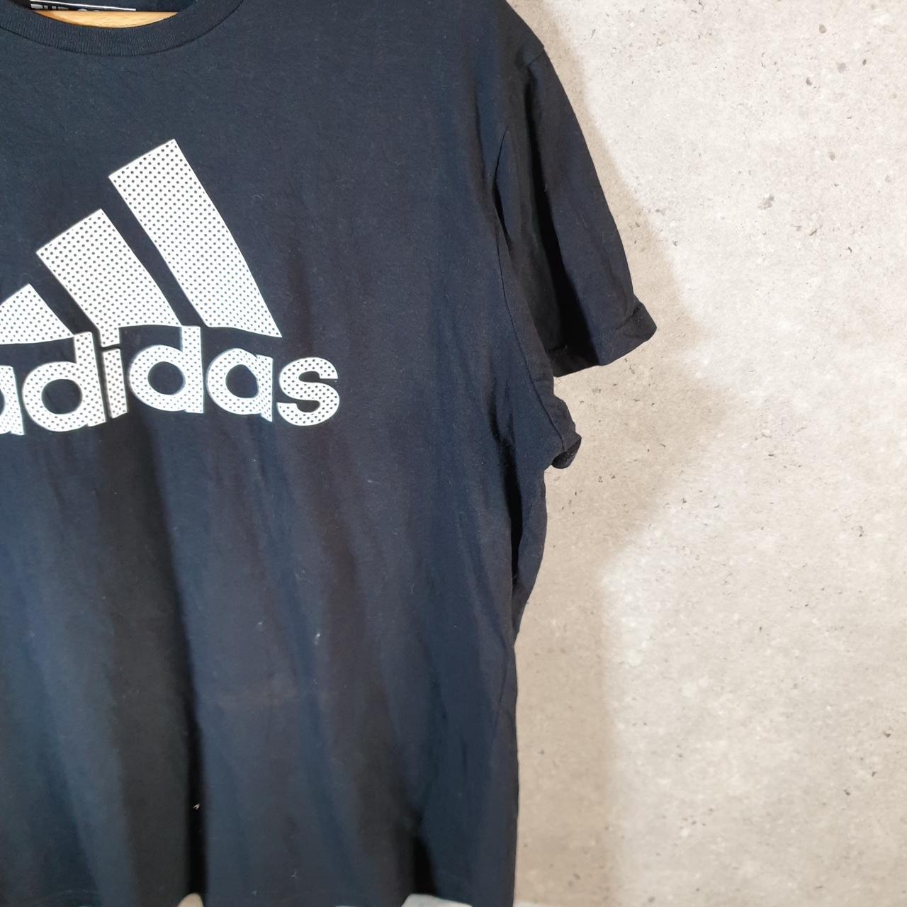 Vintage Adidas Go Tee T Shirt Shirt Womens 2XL Black Three Stripes Logo Athletic