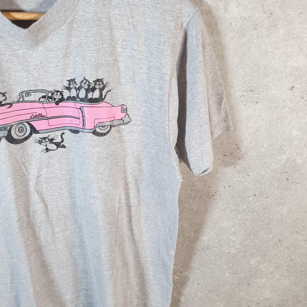 Vintage Cattilac Cadillac Graphic Car 90s USA Single Stitch T Shirt Men’s Small Grey