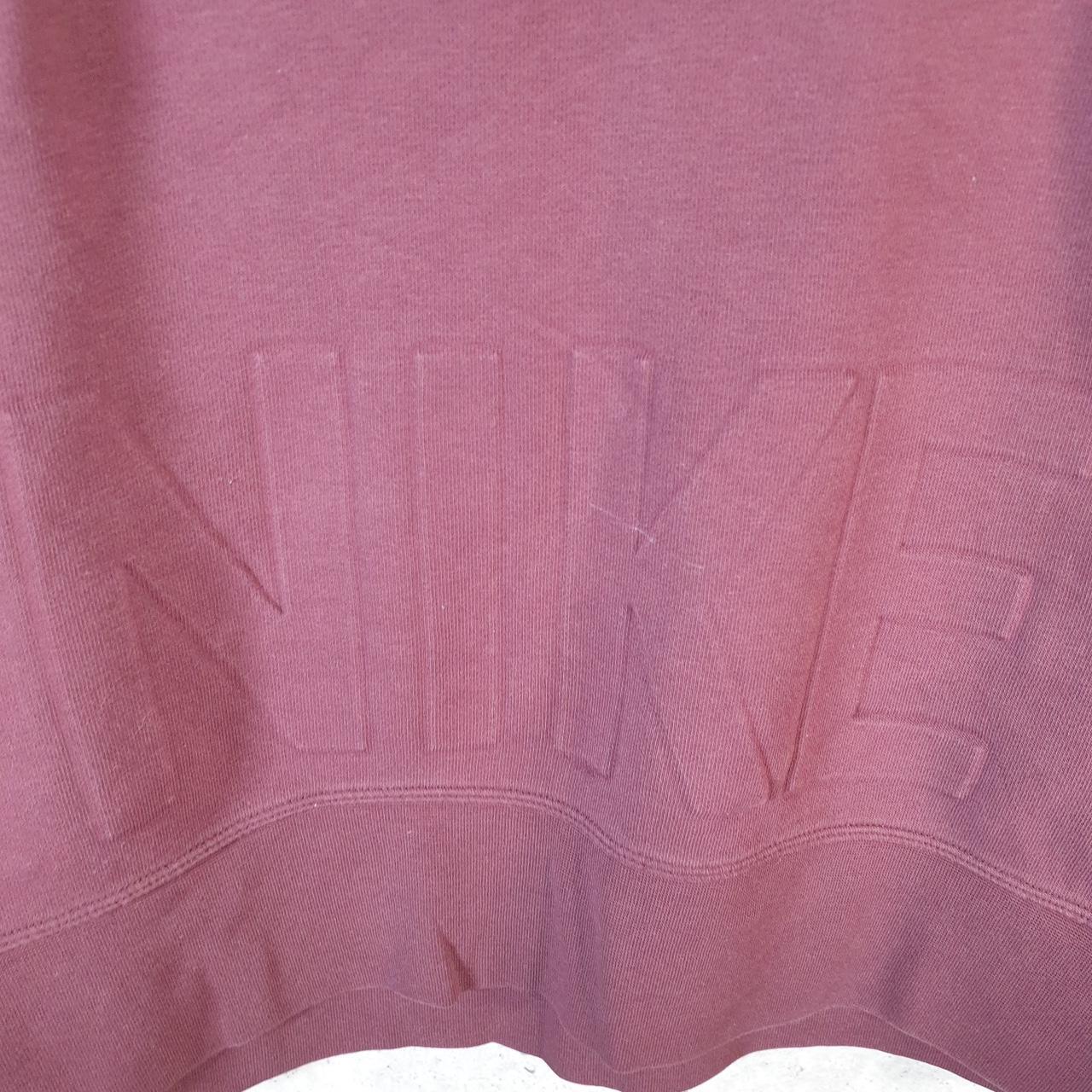 Vintage Nike Cropped Spellout Hoodie Womens Small Burgundy Red Swoosh Y2K Pullover Logo