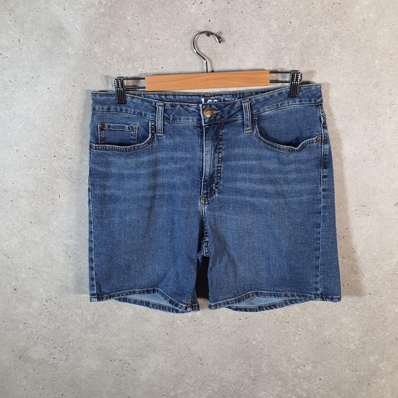 Vintage Lee Baggy Shorts Jorts Cargo Womens W32 Blue Denim Relaxed Cargo