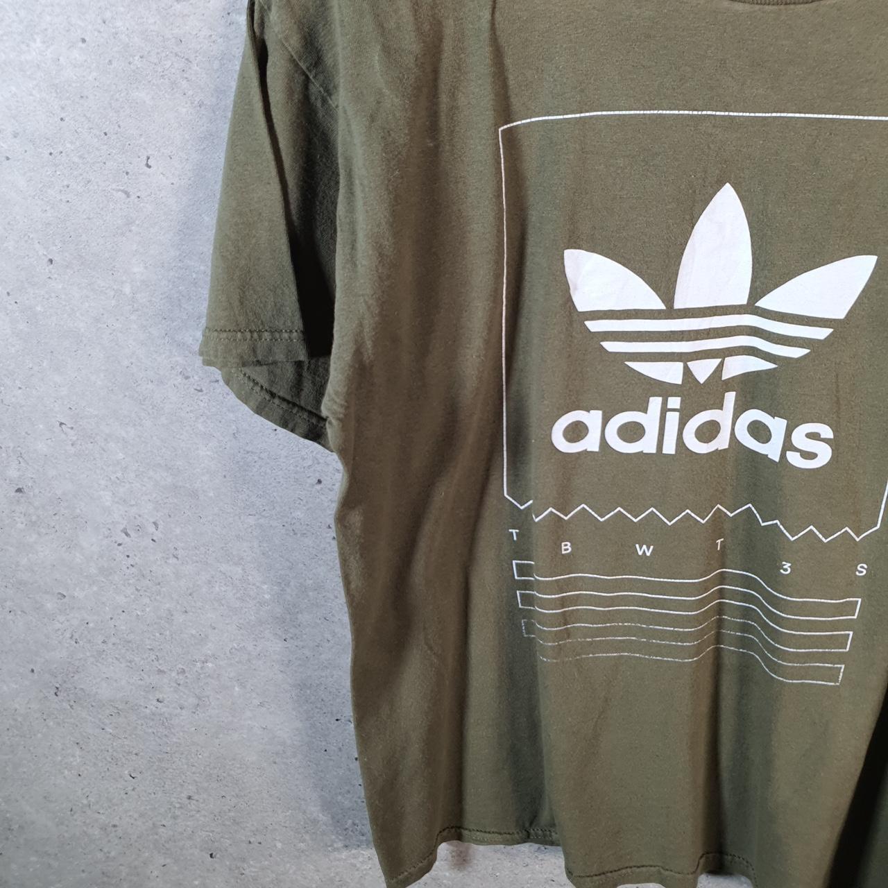Vintage Adidas Trefoil Retro T Shirt Shirt Men’s Medium Khaki Green Logo Athletic