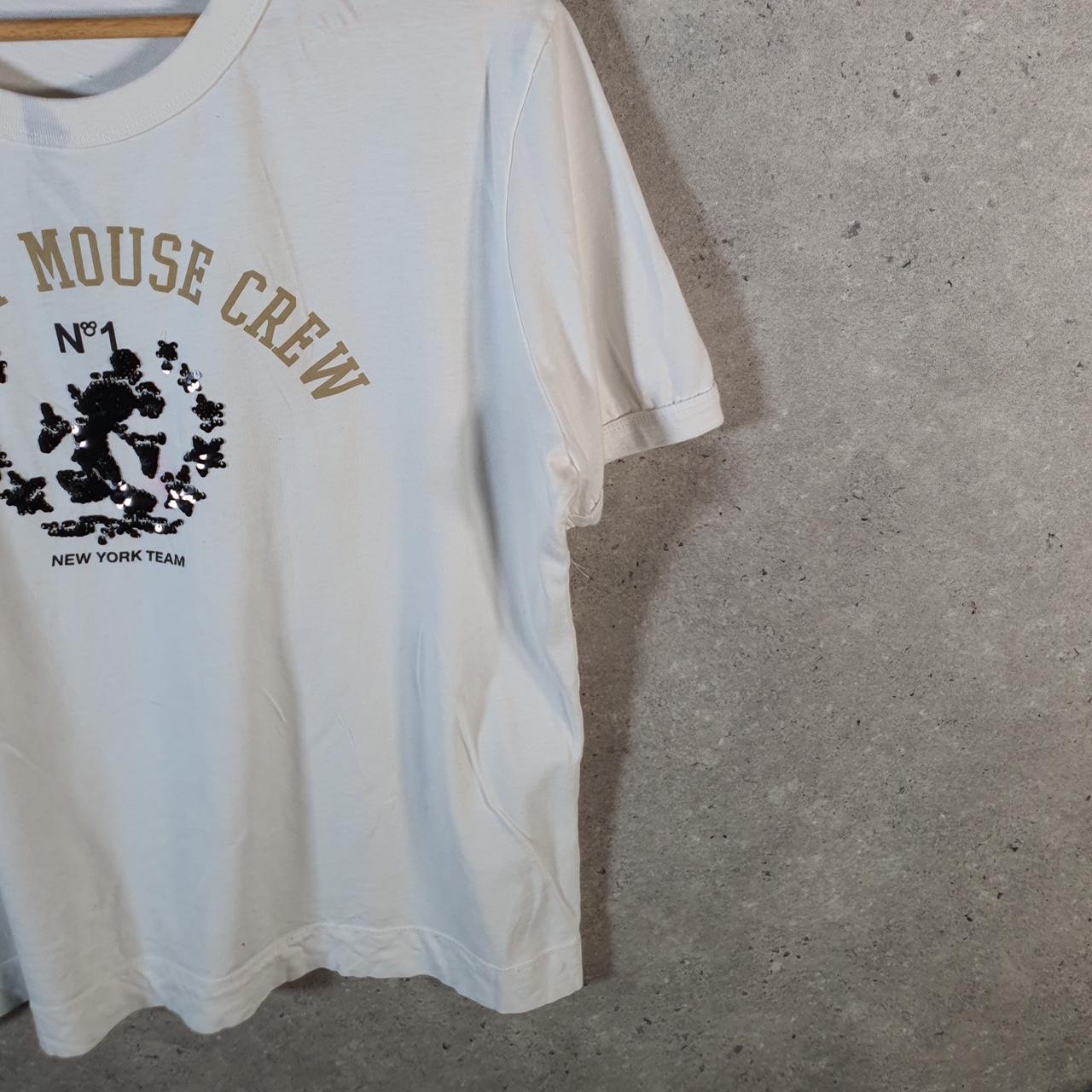 Vintage Zara Disney Land Mickey Mouse T Shirt Men’s Large White Logo Graphic Cartoon