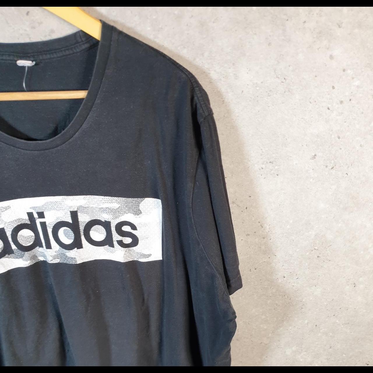 Vintage Adidas Spellout T Shirt Men’s Large Black Three Stripes Logo Athletic