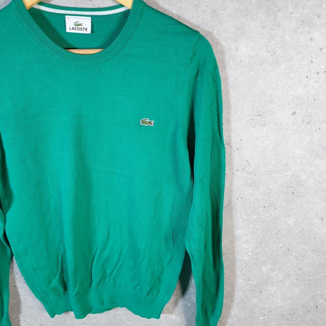 Vintage Lacoste Sweatshirt Men’s XS Green Pullover Logo Y2K Jumper Logo Casual