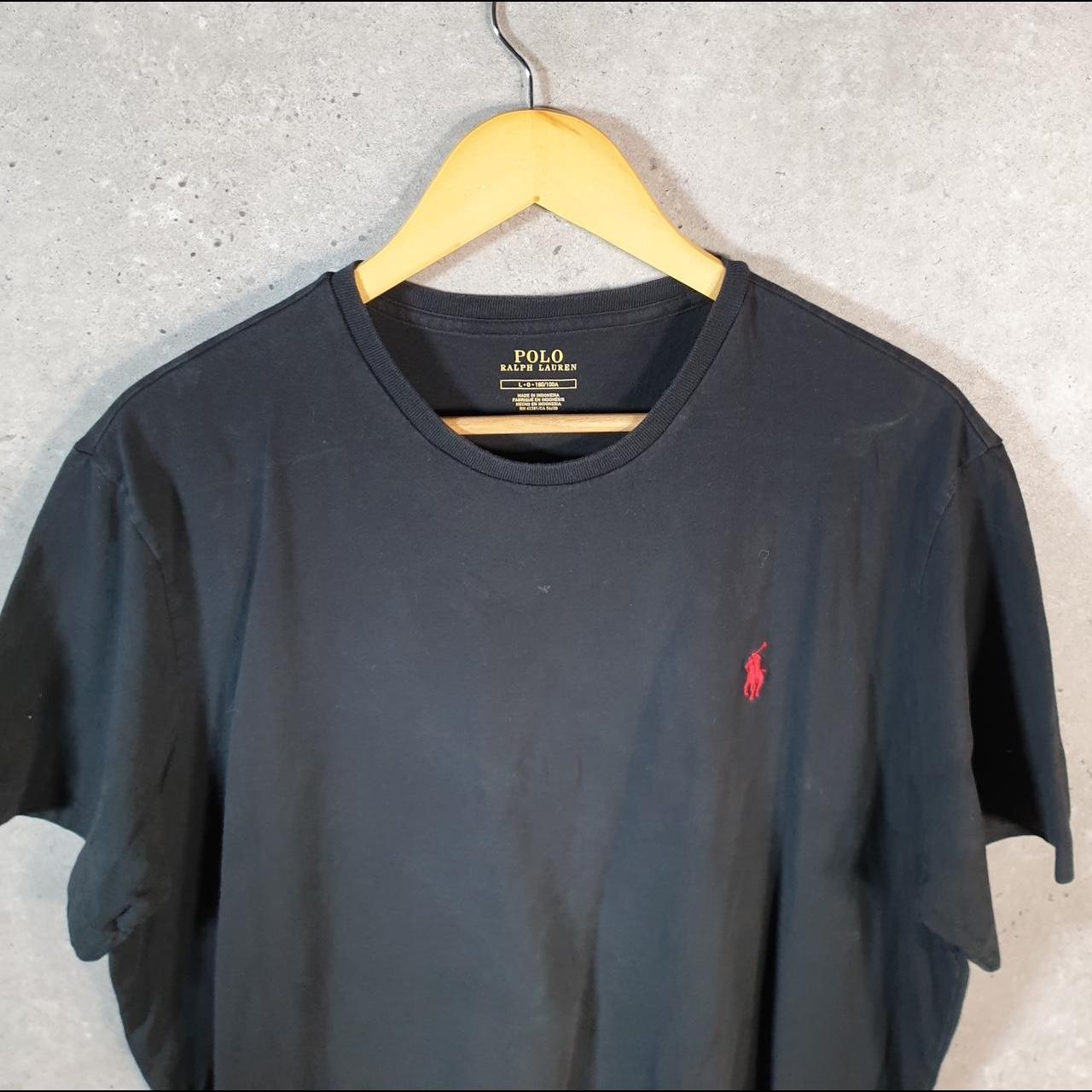 Vintage Ralph Lauren Polo T Shirt Men’s Large Black Embroidered Classic Fit Pony C8615