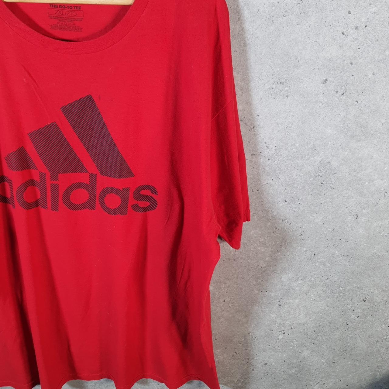 Vintage Adidas Go To Tee T Shirt Men’s 2XL Red Three Stripes Logo Athletic