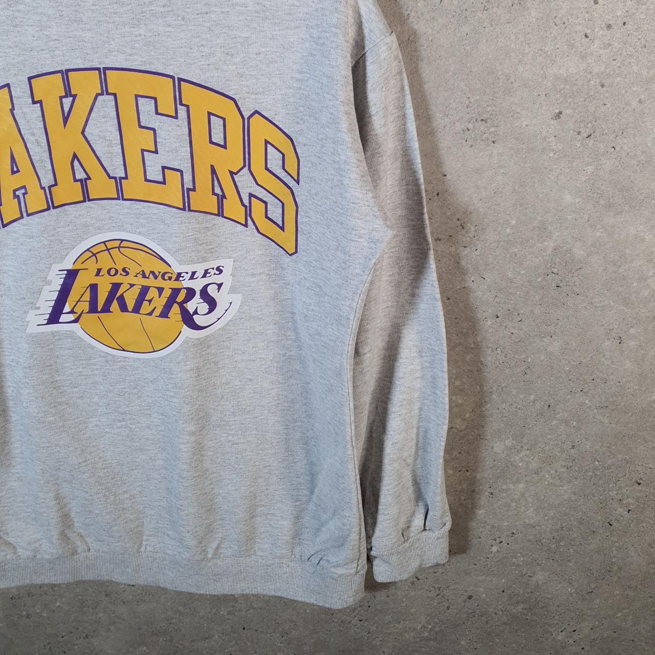 Vintage NBA Los Angeles Lakers Sweatshirt Boys Large Grey Pullover Pro Sport USA