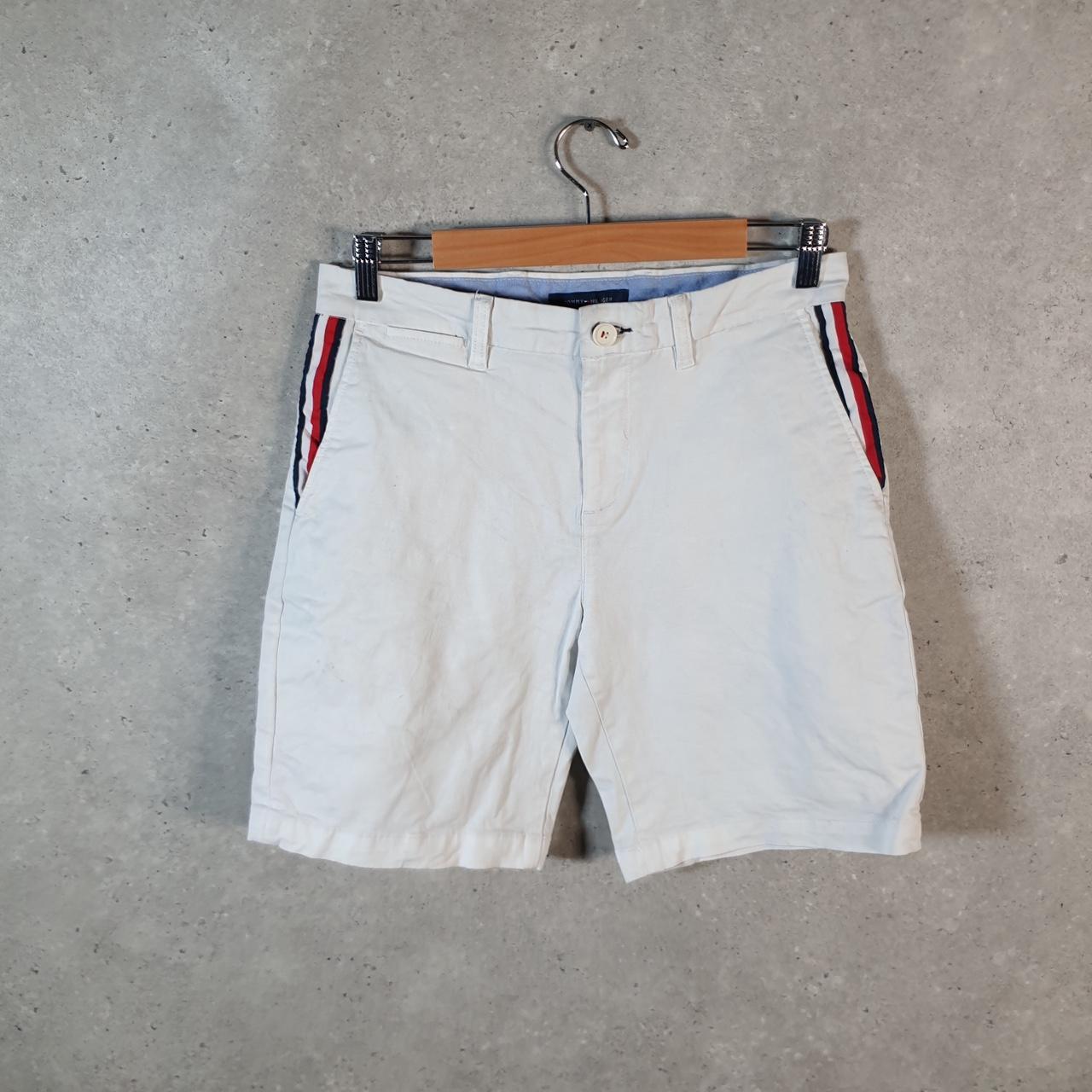 Vintage Tommy Hilfiger Chino Shorts Jorts Cargo Mens W30 White Baggy Cotton