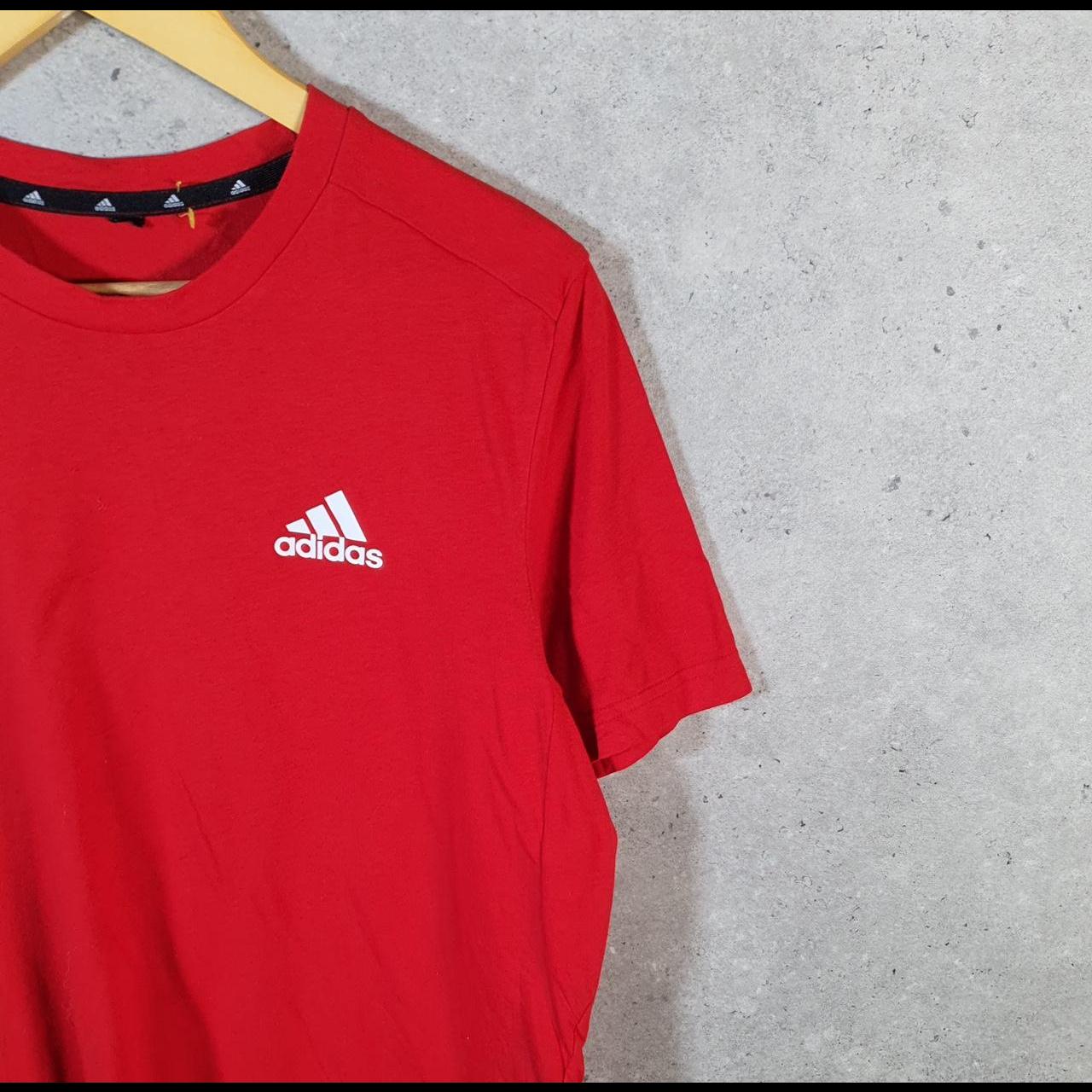 Vintage Adidas Spellout T Shirt Mens Small Orange Three Stripes Logo Athletic