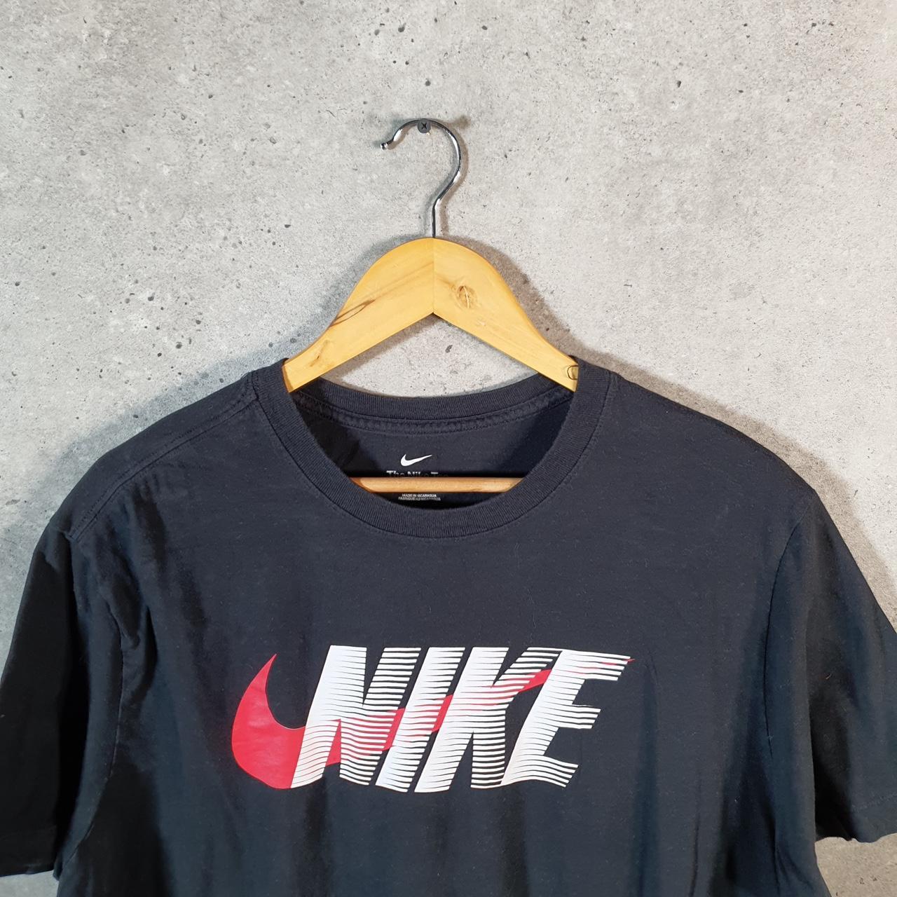 Vintage Nike Spellout T Shirt Men’s XL Black Printed Single Swoosh Logo Athletic Big Fish Vintage