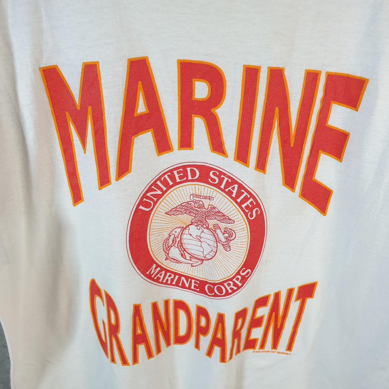 Vintage Fruit of the Loom Marine Crops Grandparent 1994 Single Stitch T Shirt Men’s Medium White