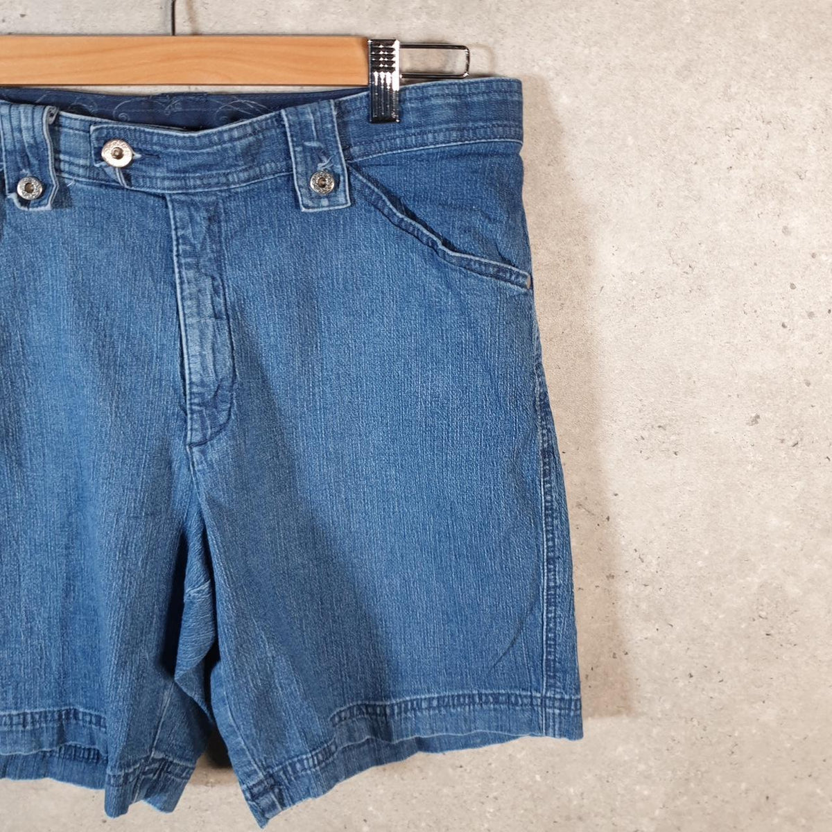 Vintage Lee Baggy Shorts Jorts Cargo Womens W32 Blue Relaxed Denim
