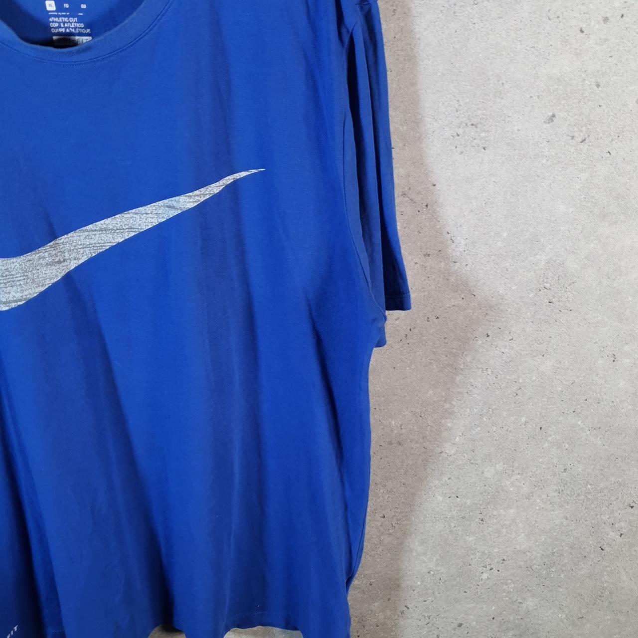 Vintage Nike Dri Fit Spellout T Shirt Men’s XL Blue Logo Swoosh Athletic