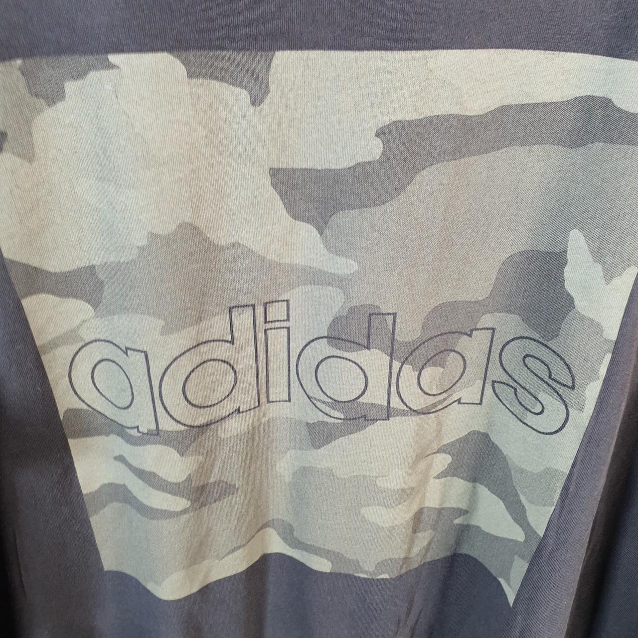 Vintage Adidas Camouflage T Shirt Men’s Large Black Three Stripes Logo Athletic