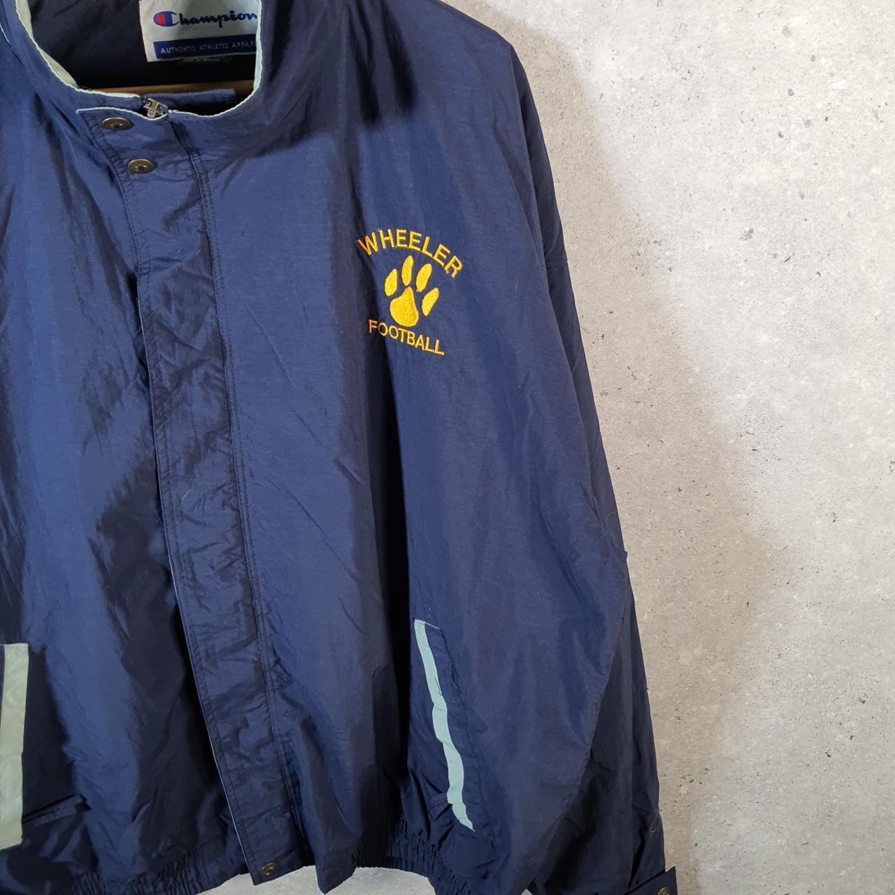 Vintage Champion Windbreaker Track Jacket Mens XL Blue Wheeler Football
