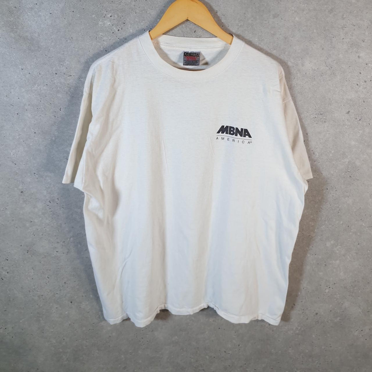 Vintage Oneita Power MBNA Visa NFL 90s USA Single Stitch T Shirt Men’s XL White