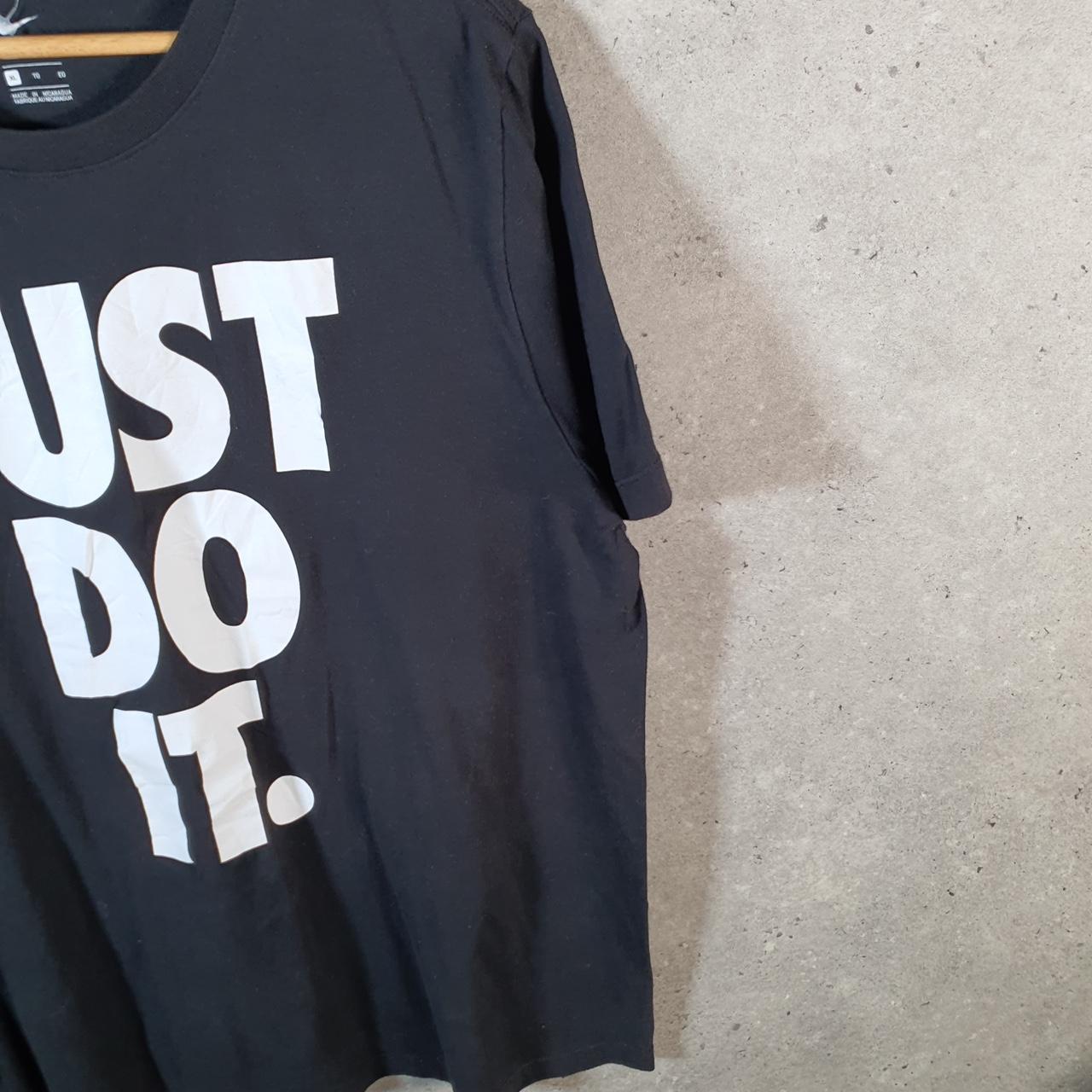 Vintage Nike Just Do It Spellout T Shirt Men’s XL Bladk Logo Swoosh Athletic