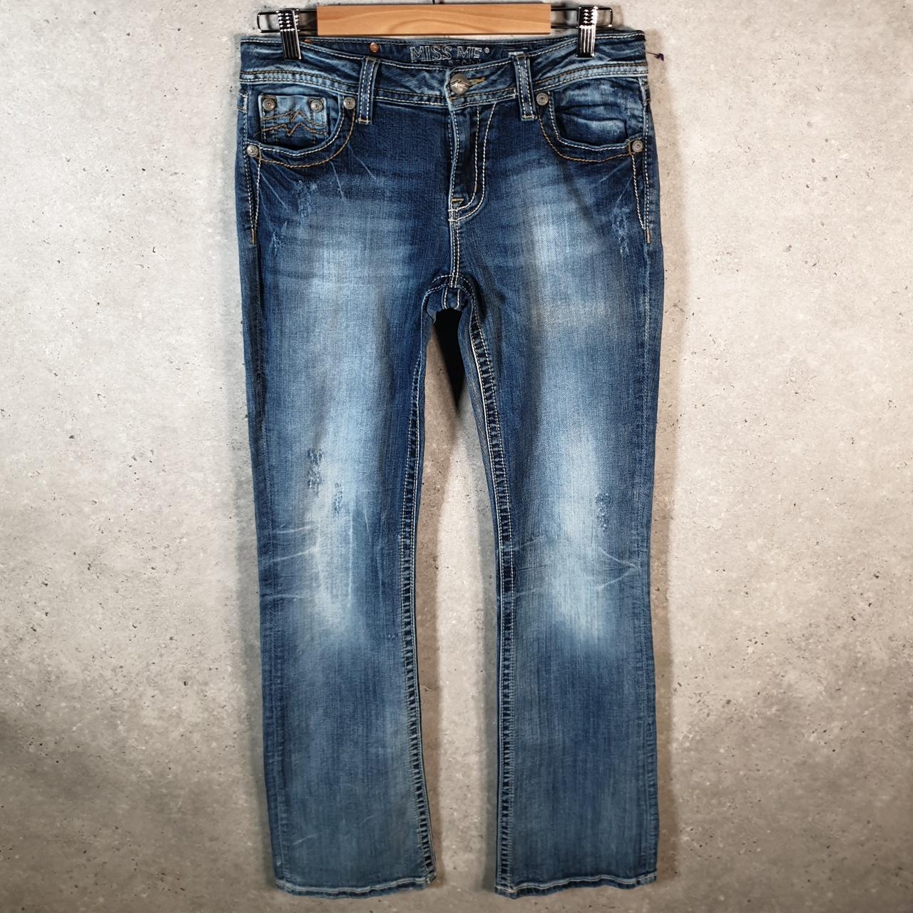 Vintage Miss Me Slim Boot Y2K Hip Hop Jeans Womens W29 Blue Denim USA Big Fish Vintage