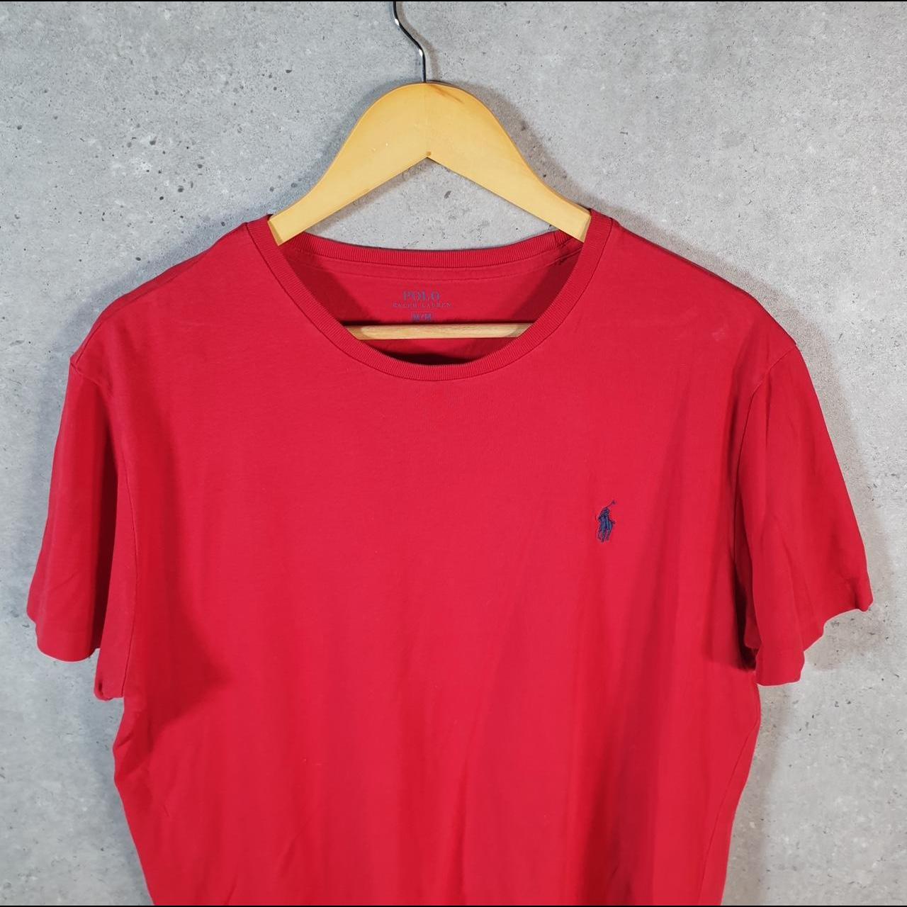 Vintage Ralph Lauren Polo T Shirt Men’s Medium Red Embroidered Classic Fit Pony C8613