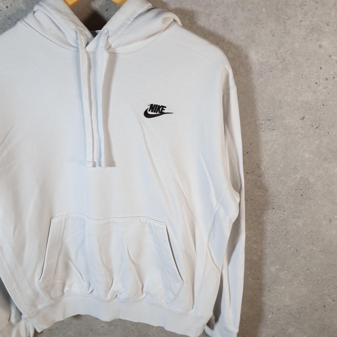 Vintage Nike Club Embroidered Hoodie Men’s Small White Swoosh Y2K Pullover