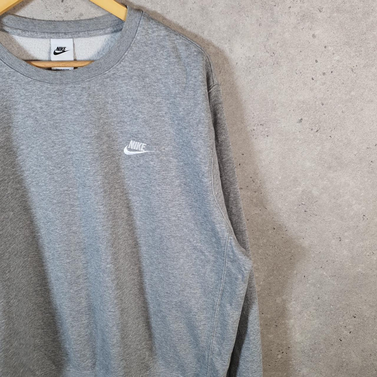 Vintage Nike Club Sweatshirt Men’s Large Tall Grey Swoosh Y2K Pullover Logo