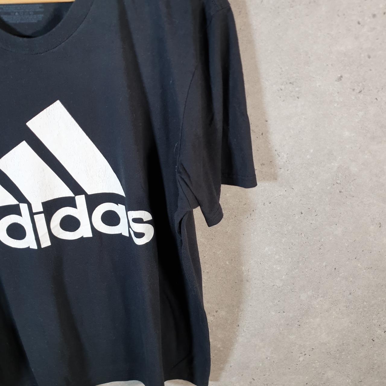 Vintage Adidas Go To Performance Tee T Shirt Men’s XL Black Three Stripes Logo Athletic