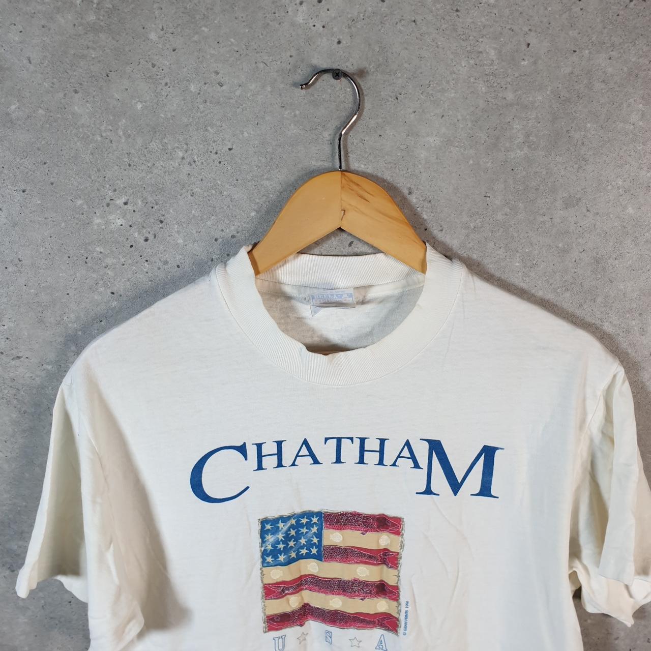 Vintage Hanes Beefy Chatham Gran Prints 1996 USA Single Stitch T Shirt Men’s Medium White Big Fish Vintage