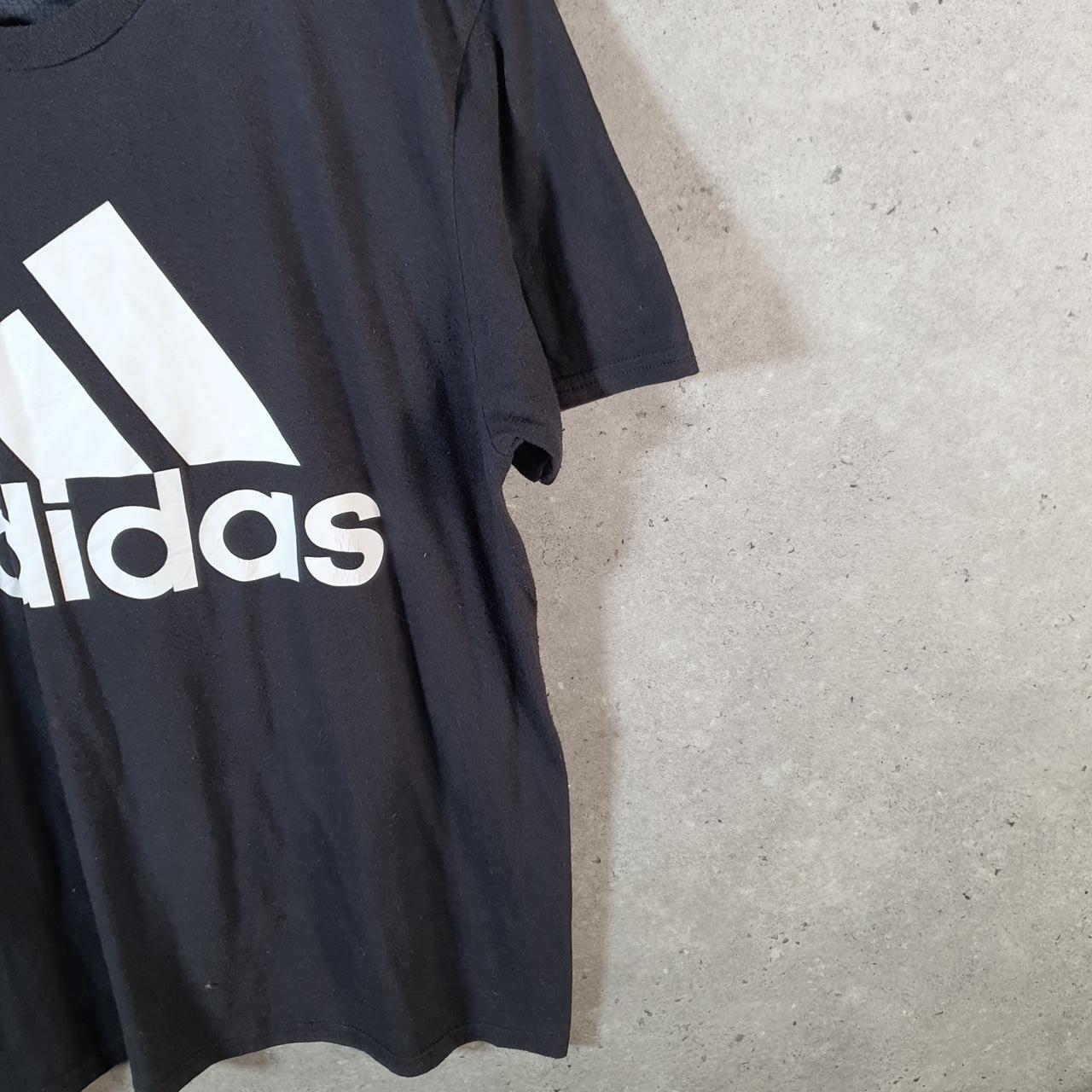 Vintage Adidas Go Tee Performance T Shirt Shirt Men’s Medium Black Three Stripes Logo Athletic