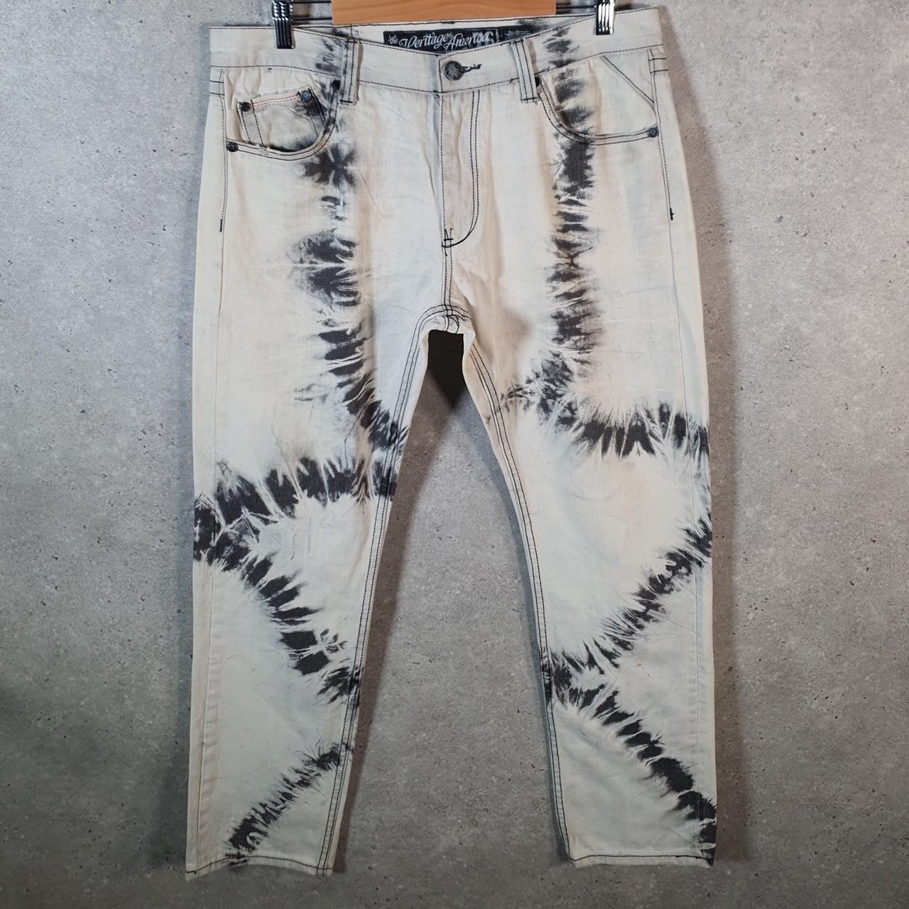 Vintage Heritage America Baggy Y2K Hip Hop Jeans Mens W36 Grey Embroidered Denim Big Fish Vintage