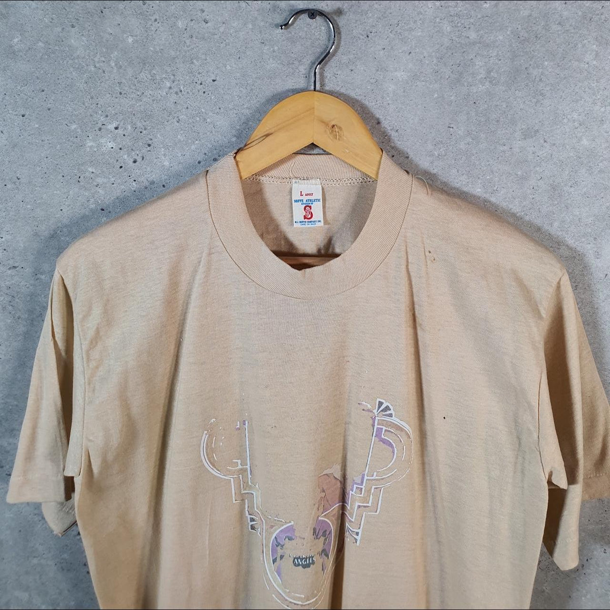Vintage Soffe Athletic Graphic 90s USA Single Stitch T Shirt Men’s Medium Brown
