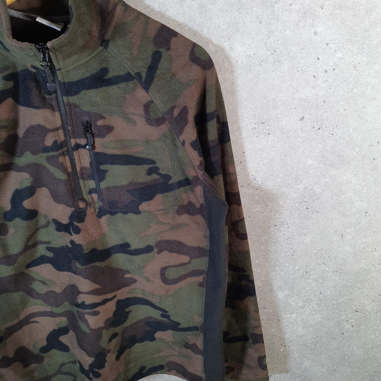 Vintage Starter 1/4 Zip Fleece Sweatshirt Mens Medium Camo Logo Winter