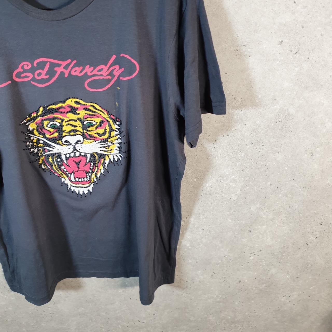 Vintage Ed Hardy T Shirt Men’s Large Black Christian Audigier Love Heart Graphic Skull Y2K