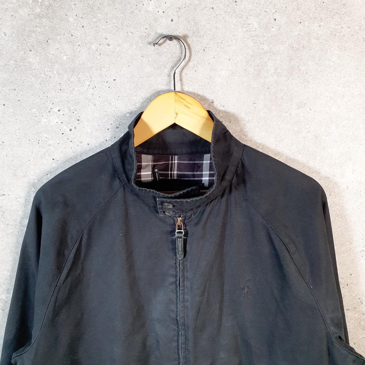 Vintage Ralph Lauren Polo Harrington Bomber Jacket Men’s Large Black Pony Full Zip Big Fish Vintage