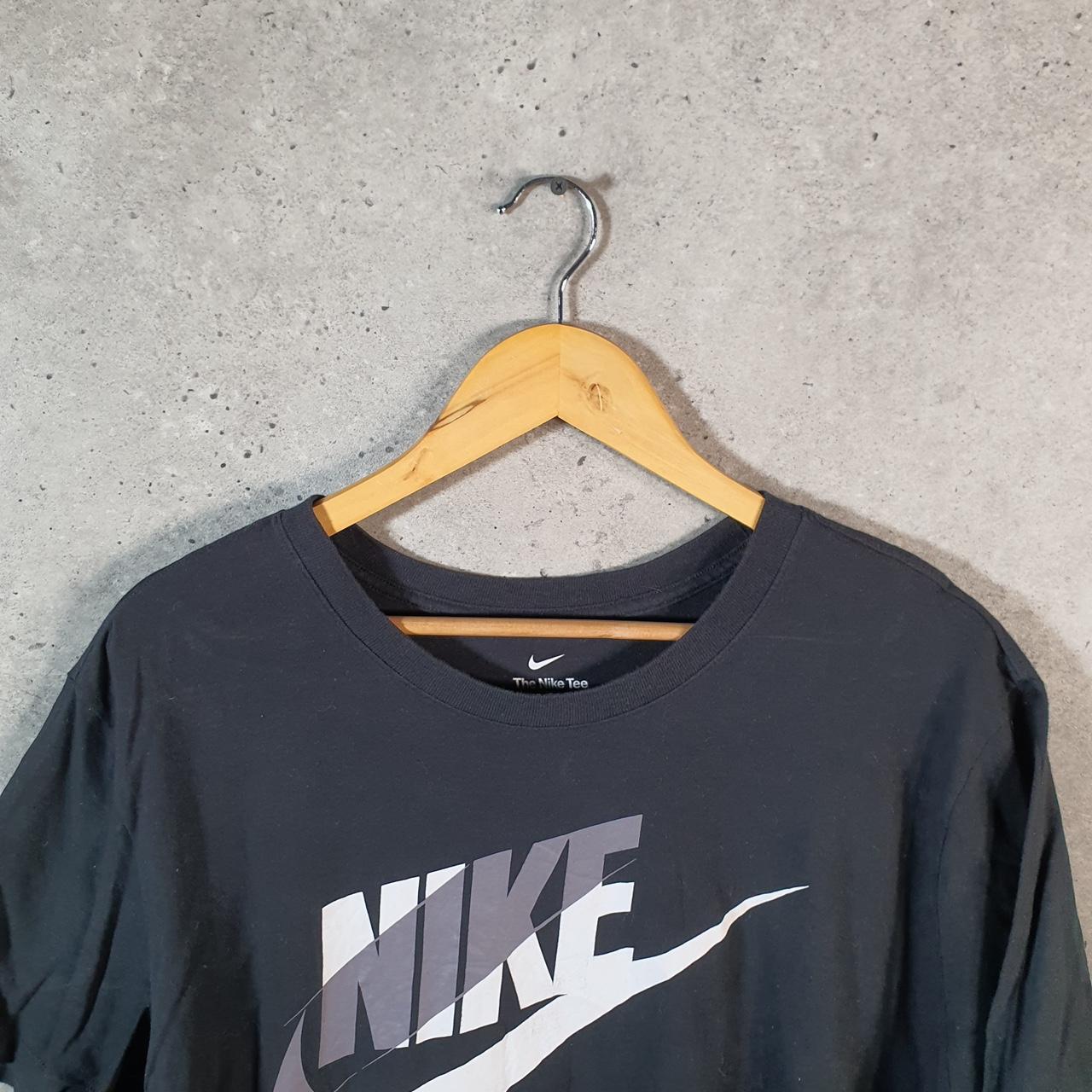 Vintage Nike Spellout T Shirt Men’s XL Black Printed Single Swoosh Logo Athletic Big Fish Vintage