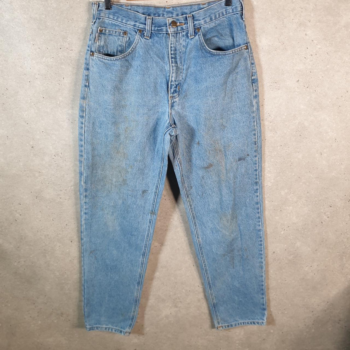 Vintage Carhartt Workwear Carpenter Jeans Mens W34 L32 Blue Denim Relaxed Fit USA
