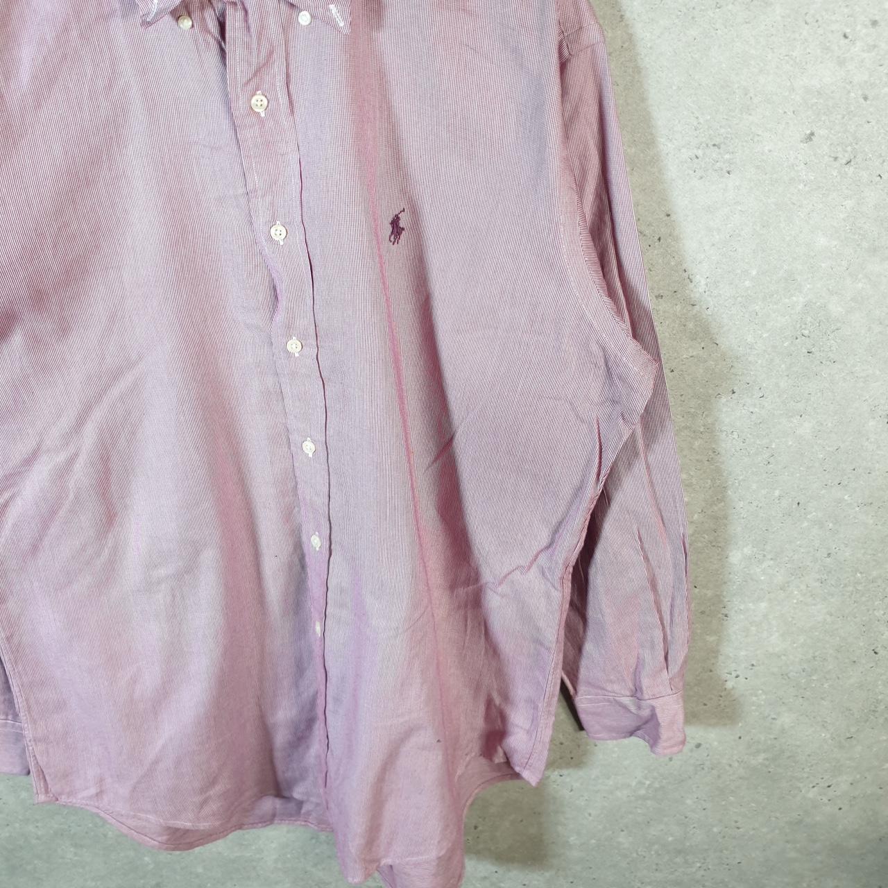 Vintage Ralph Lauren Button Down Shirt Men’s Large Pink Yarmouth Fit Pony Cotton